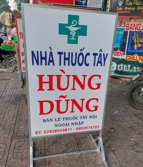  bảng hiệu bạt có chân đứng 2 mặt, bình dân giá rẻ