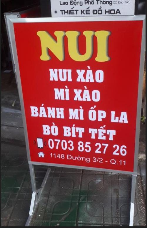 Bảng hiệu alu dán decal - có chân - 2 mặt