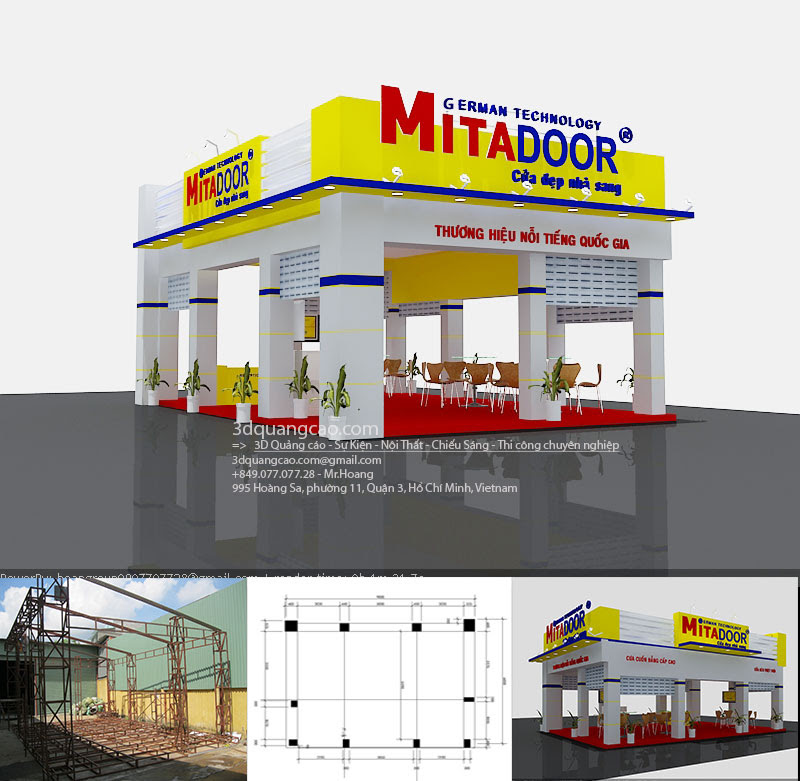 3D design gian hàng hội chợ